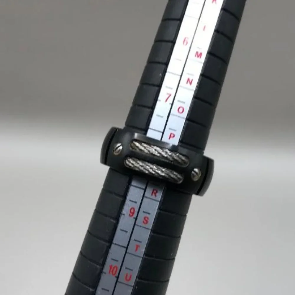 Men's Black Titanium Cable Ring